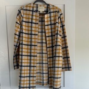 Cynthia Rowley Plaid Coat in Tan and Black